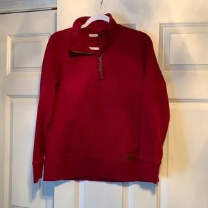 LL Bean 3/4 Zip Red Sweater
